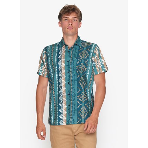 Signal Gavo Native Print Skjorte, Ocean Teal, 3XL