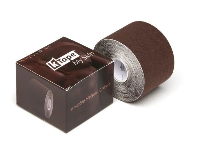 K-Tape My Skin very dark brown 5 cm x 5 m Atmungsaktives Kinesiology Tape für Muskeln und Gelenke
