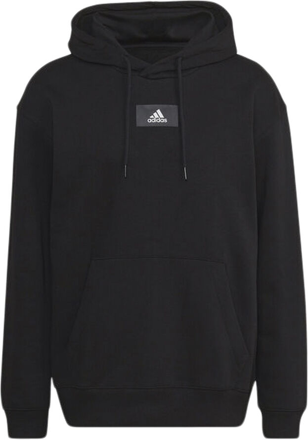 adidas Essentials FeelVivid Cotton Fleece Drop Shoulder hættetrøje Sort