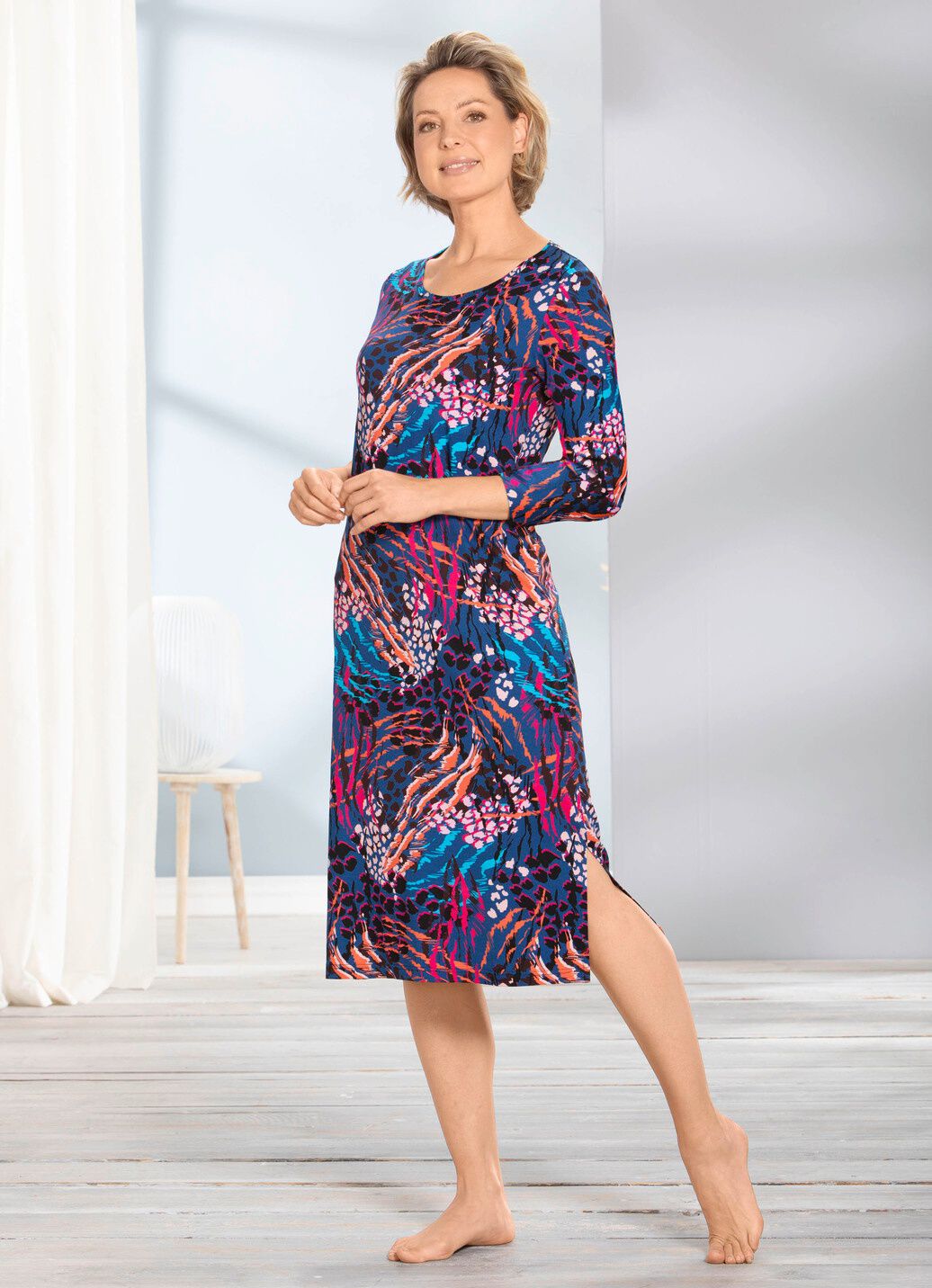 Hauskleid in Animal-Optik