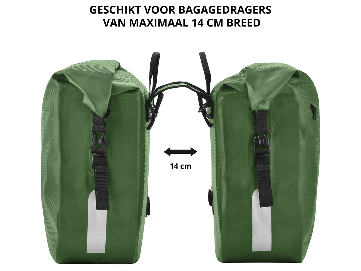 Dutch Mountains 46 liter dubbele fietstas - Green