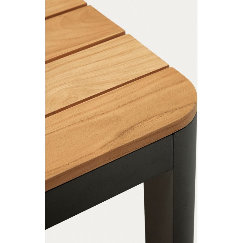 Table d'extérieur Bona - bois de teck massif pieds aluminium