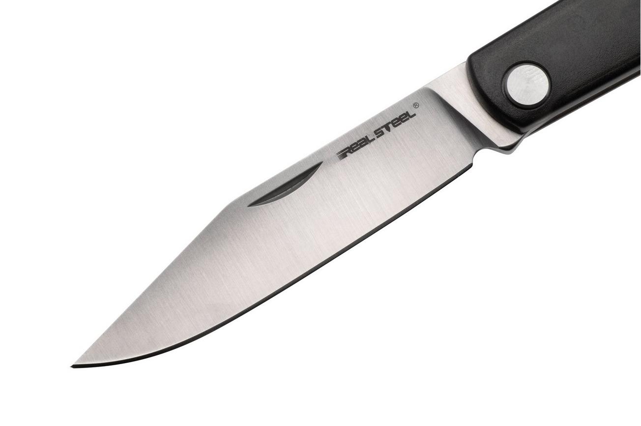Real Steel Barlow RB1, 8042B Clippoint 12C27, Black PC, slipjoint zakmes