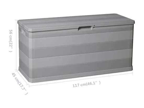 Prolenta Premium - Boîte de rangement de jardin gris 117x45x56 cm