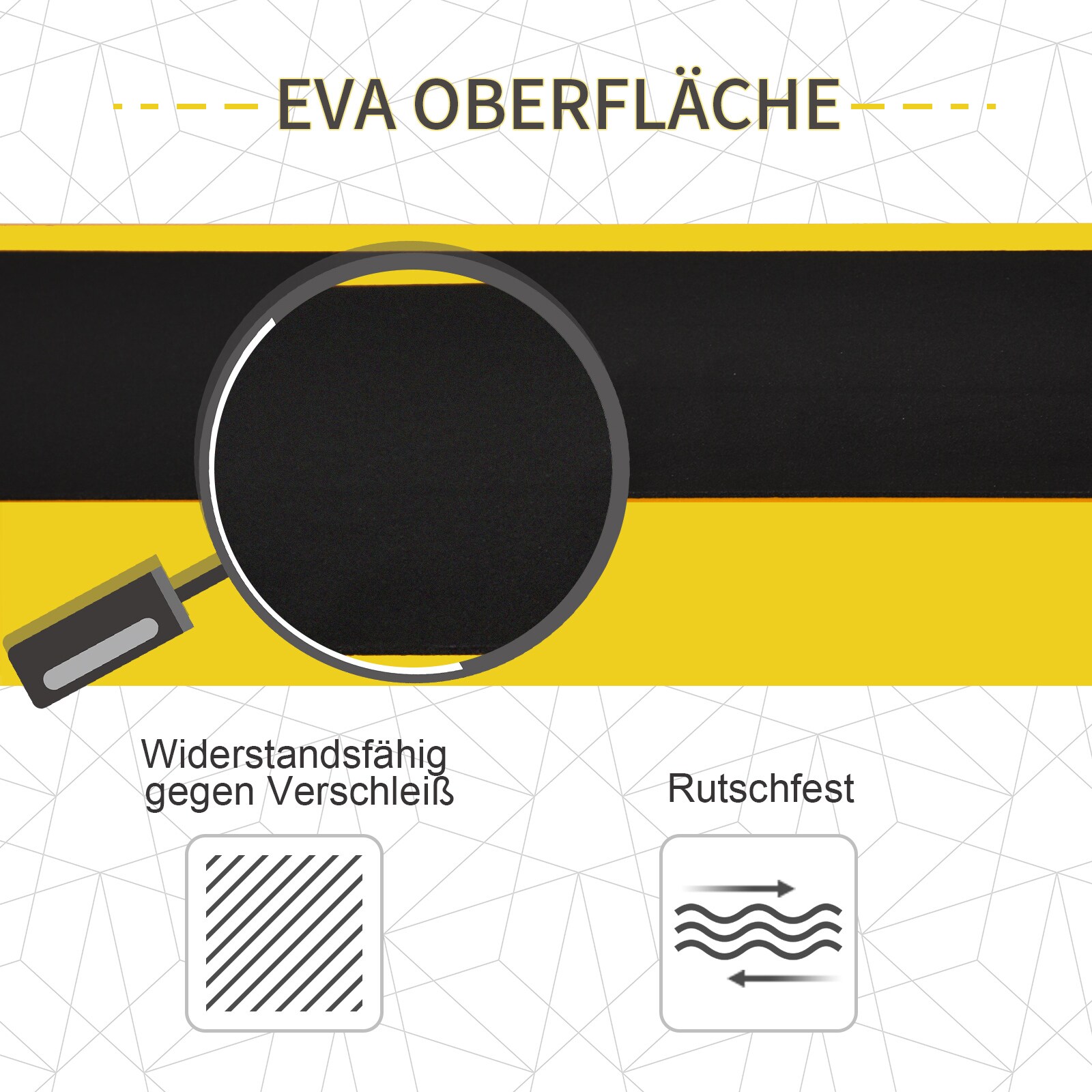 HOMCOM Arbeitsbock 2-er Set klappbar Gelb+Schwarz 100 x 49 x 62-89,5 cm (LxBxH)