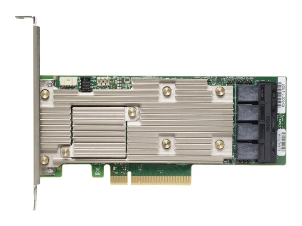 Lenovo ThinkSystem 930-16i - Styreenhed til lagring (RAID) - 16 Kanal - SATA / SAS 12Gb/s - lavprofil - RAID 0, 1, 5, 6, 10, 50, JBOD, 60 - PCIe 3.0 x8 - for ThinkSystem SR530 7X07; SR550; SR570; SR590; SR630; SR650; SR850; SR860; SR950; ST550