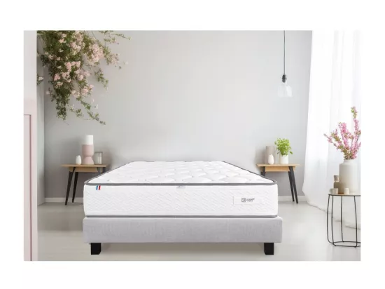 Matelas Iris (20 cm), mousse haute densité, indépendance de couchage, double face été/hiver, 180x200cm