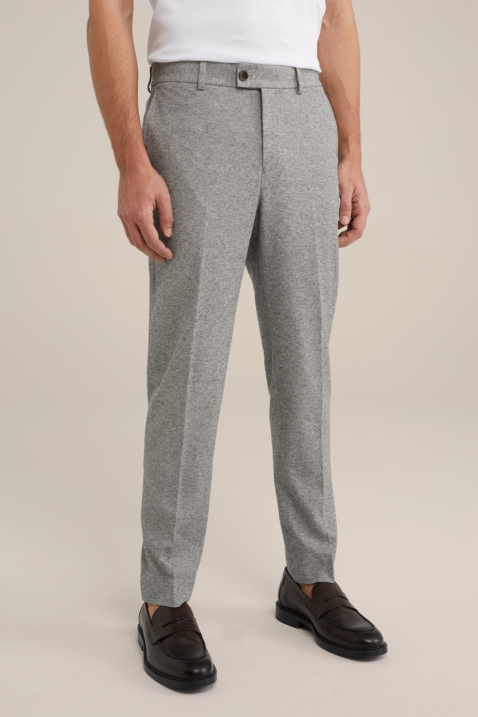 slim fit fijngebreide pantalon Van Gils Grijs