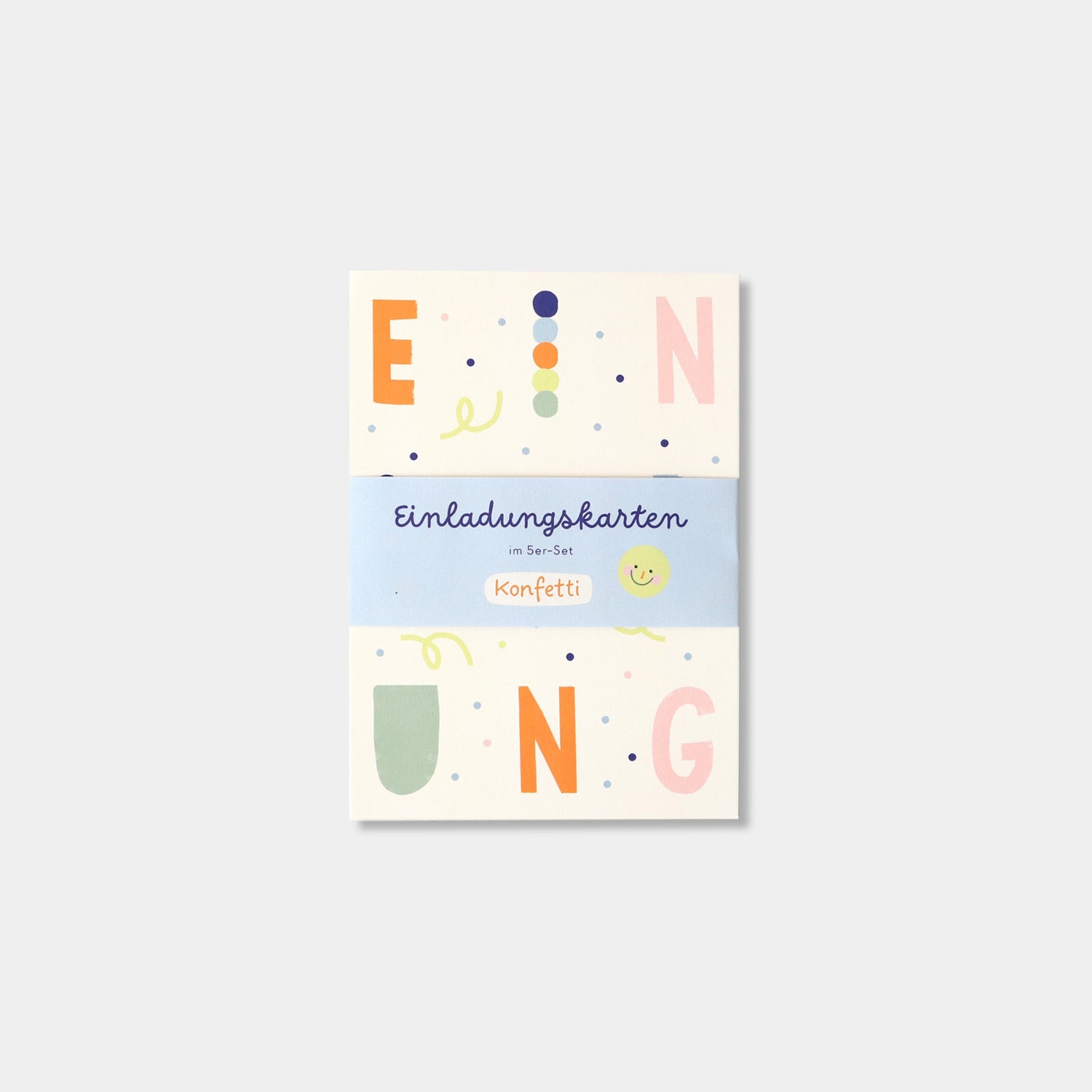 Einladungskarten A6 „Konfetti“, 5er-Set
