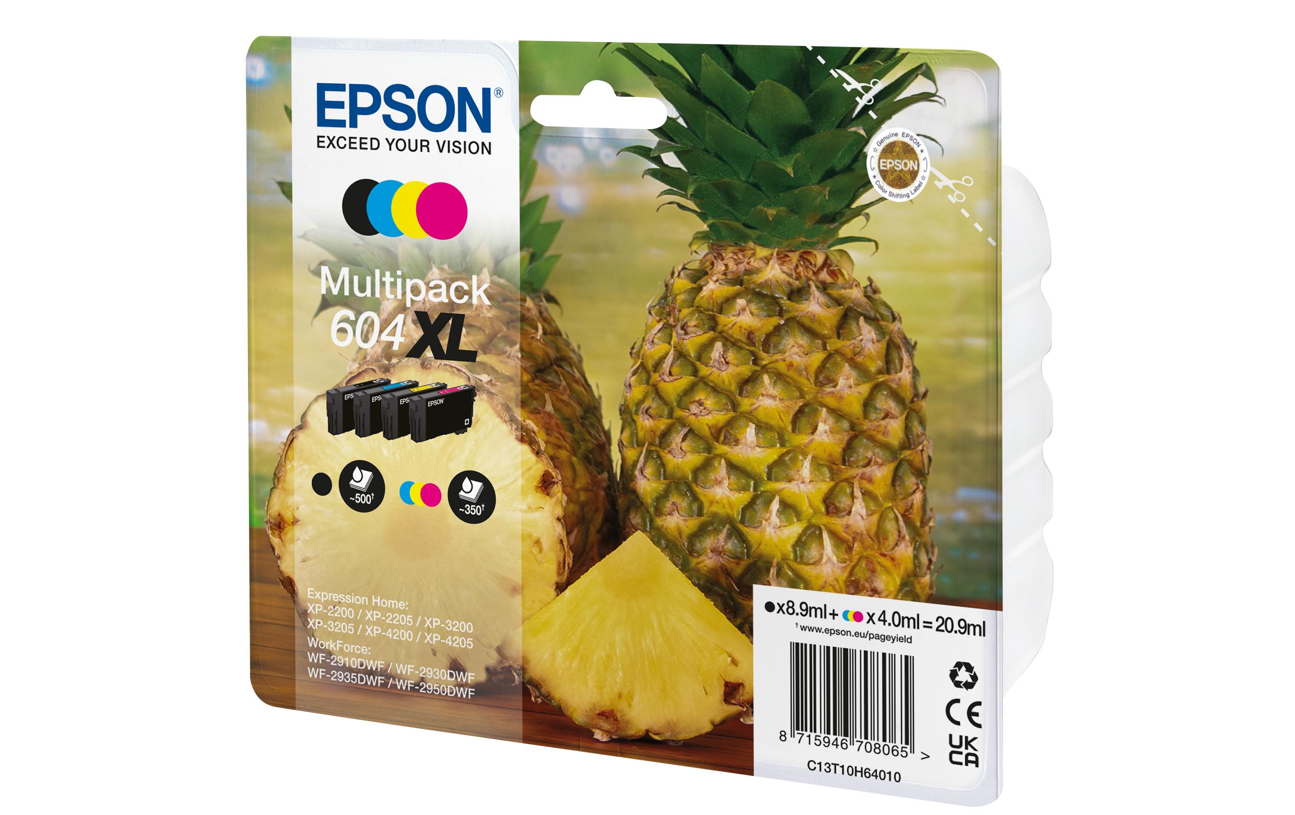 Tinte Nr. 604XL / C13T10H64010 BK, C, M, YTinte, Schwarz, Cyan, Magenta und Gelb