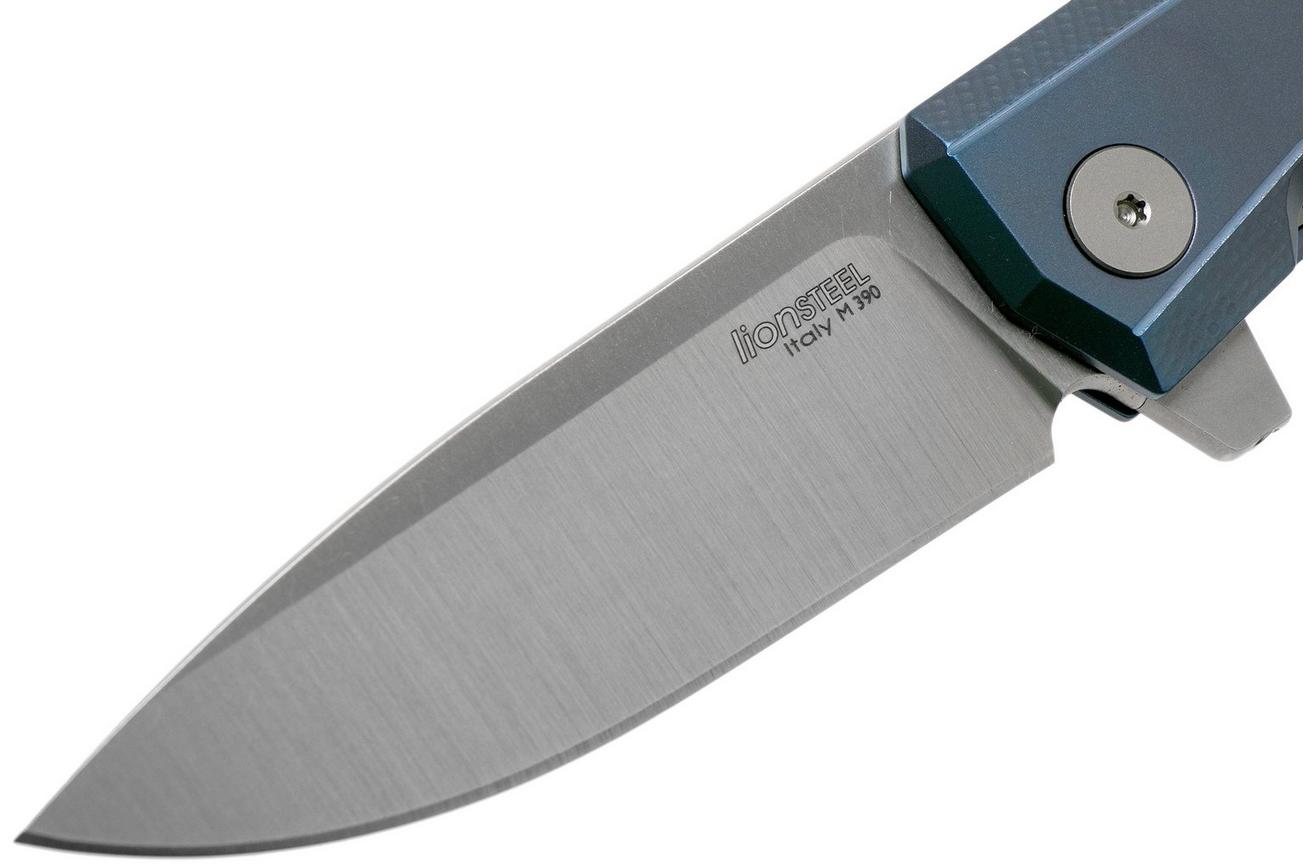 LionSteel Myto MT01-BL Blue Titanium zakmes, Molletta design