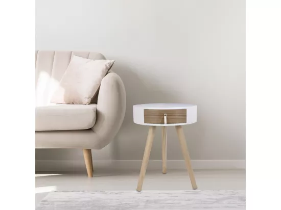 Chevet en bois scandinave Nora (Lot de 2) Blanc