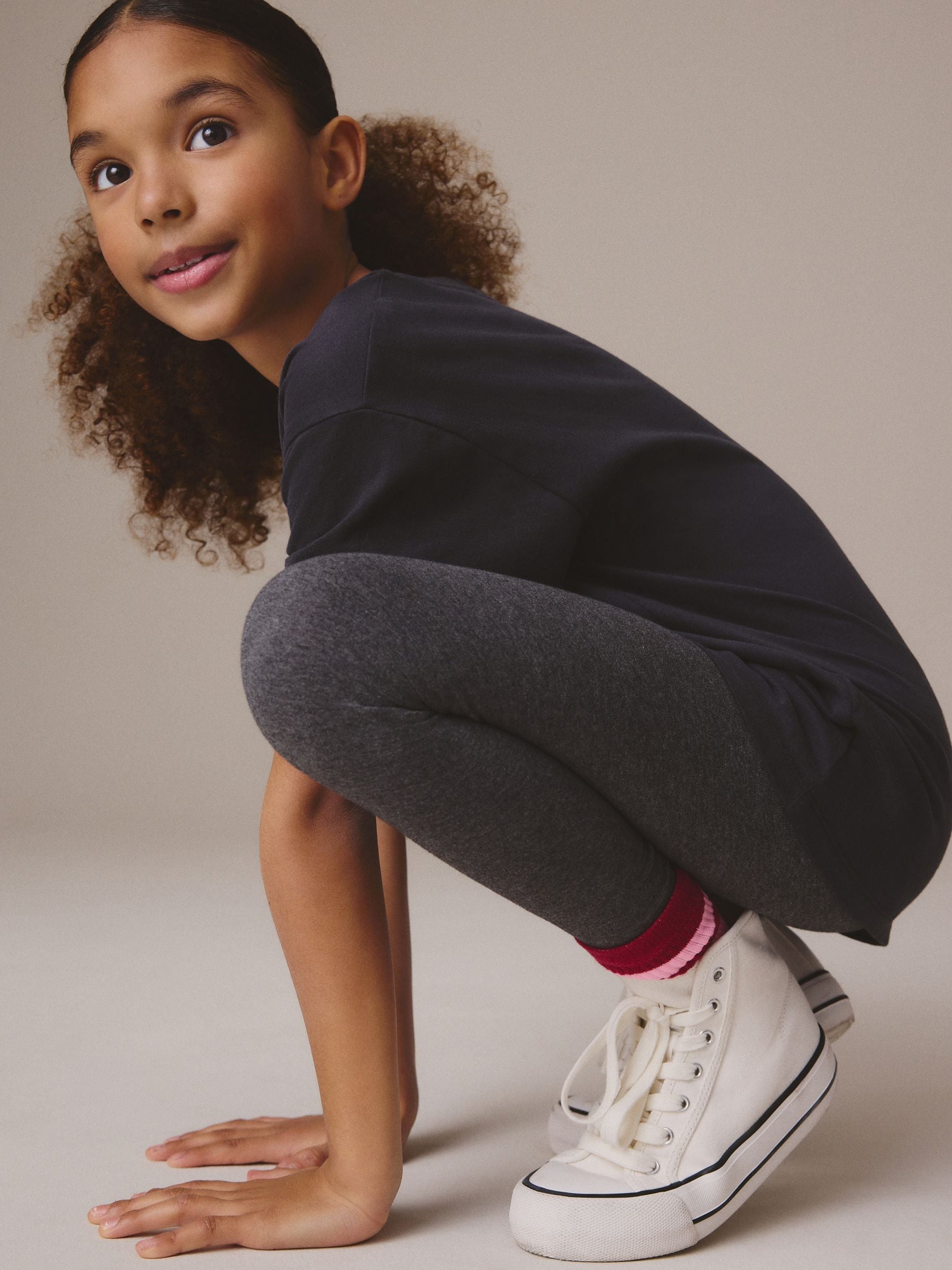 Antraciet - Verpakking van 3 leggings (3-16 jr)