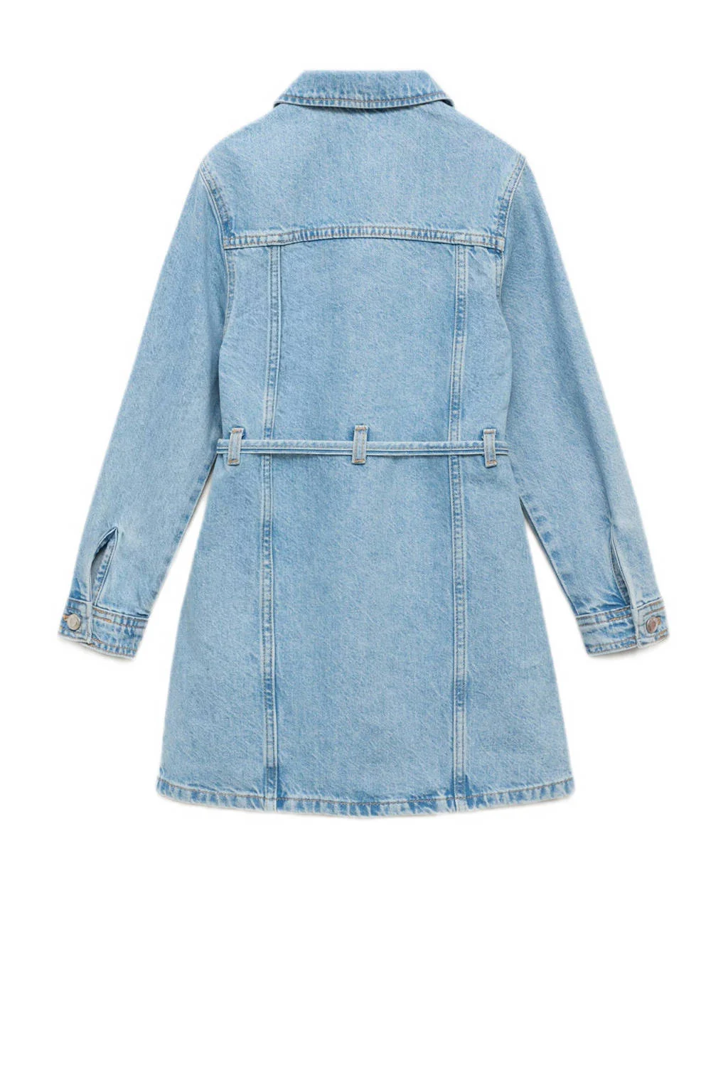 Mango Kids denim spijkerjurk light blue denim