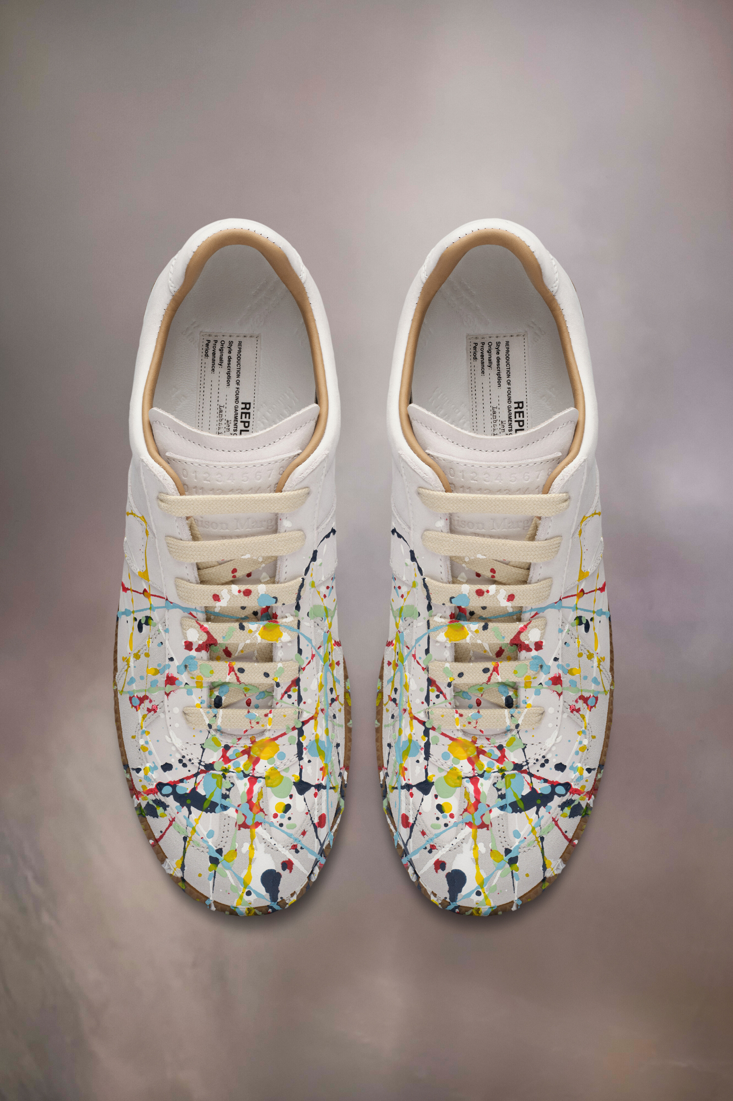 Sneakers Paint Drop Replica Noir Blanc