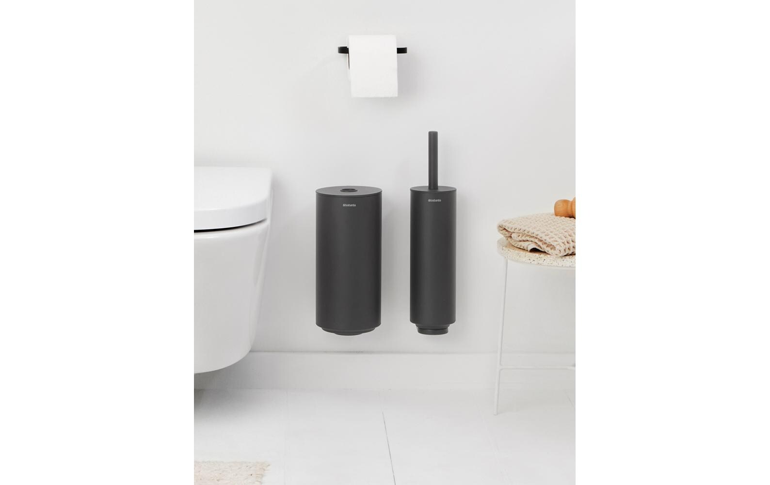 Badezimmerzubehör Mindset 3teilig, Anthrazit<br>Badezimmer Set aus recyceltem Material