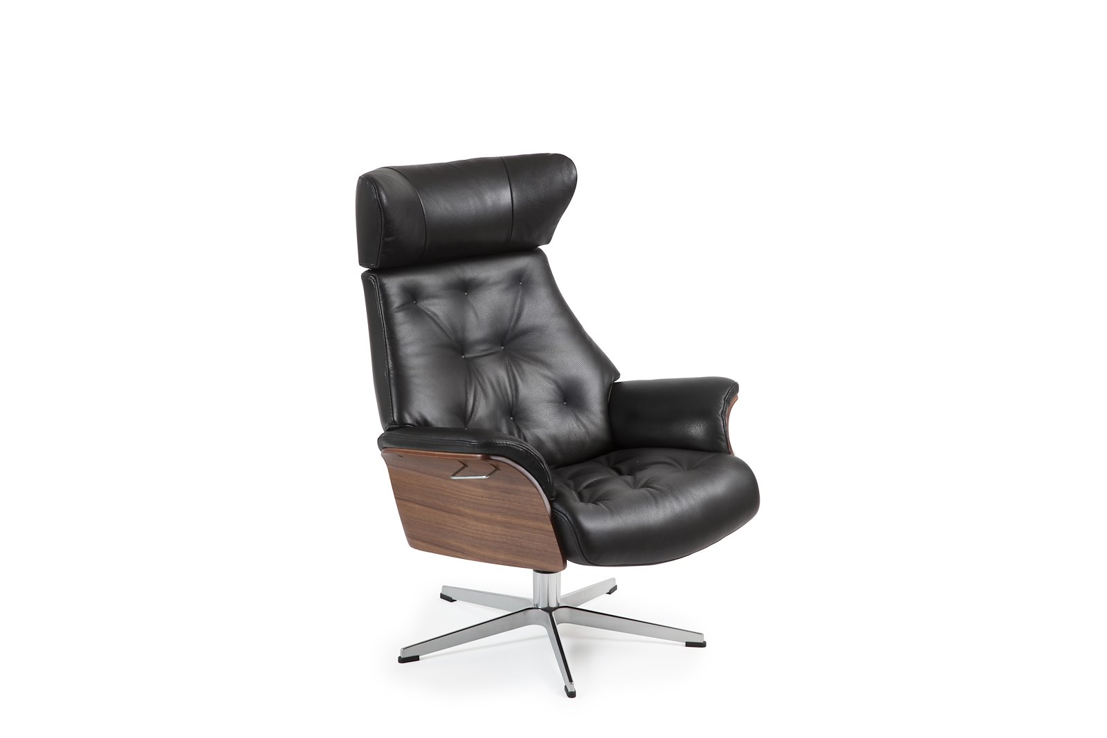 Air lenestol I hud Zero 2534-89 Black, standard svingfot alu. Skrog i valnøtt