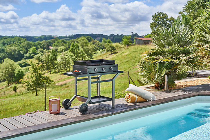 Plancha MODERN gaz 75 en acier Noir Forge Adour
