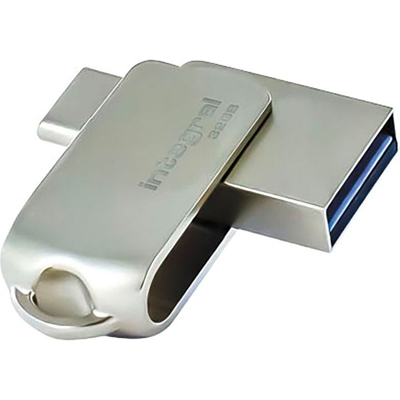 Integral clé USB Dual 360 C 32 Go Usb 3.0 (Usb-A), Usb 3.1 (Usb-C) Gris