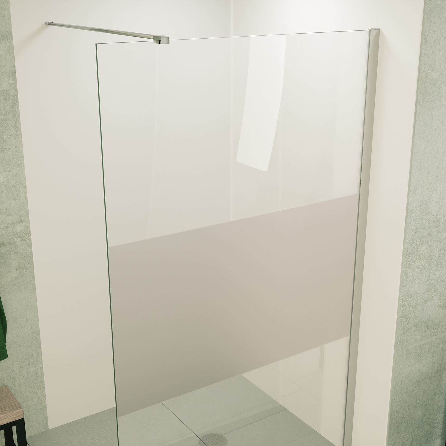 Mueller Slimline inloopdouche 120cm schaamband anti-kalk inclusief chroom profiel & stang