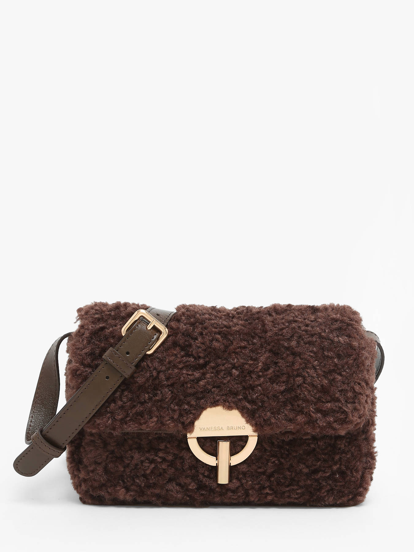 Moyen sac bandoulire Moon cuir et shearling VANESSA BRUNO