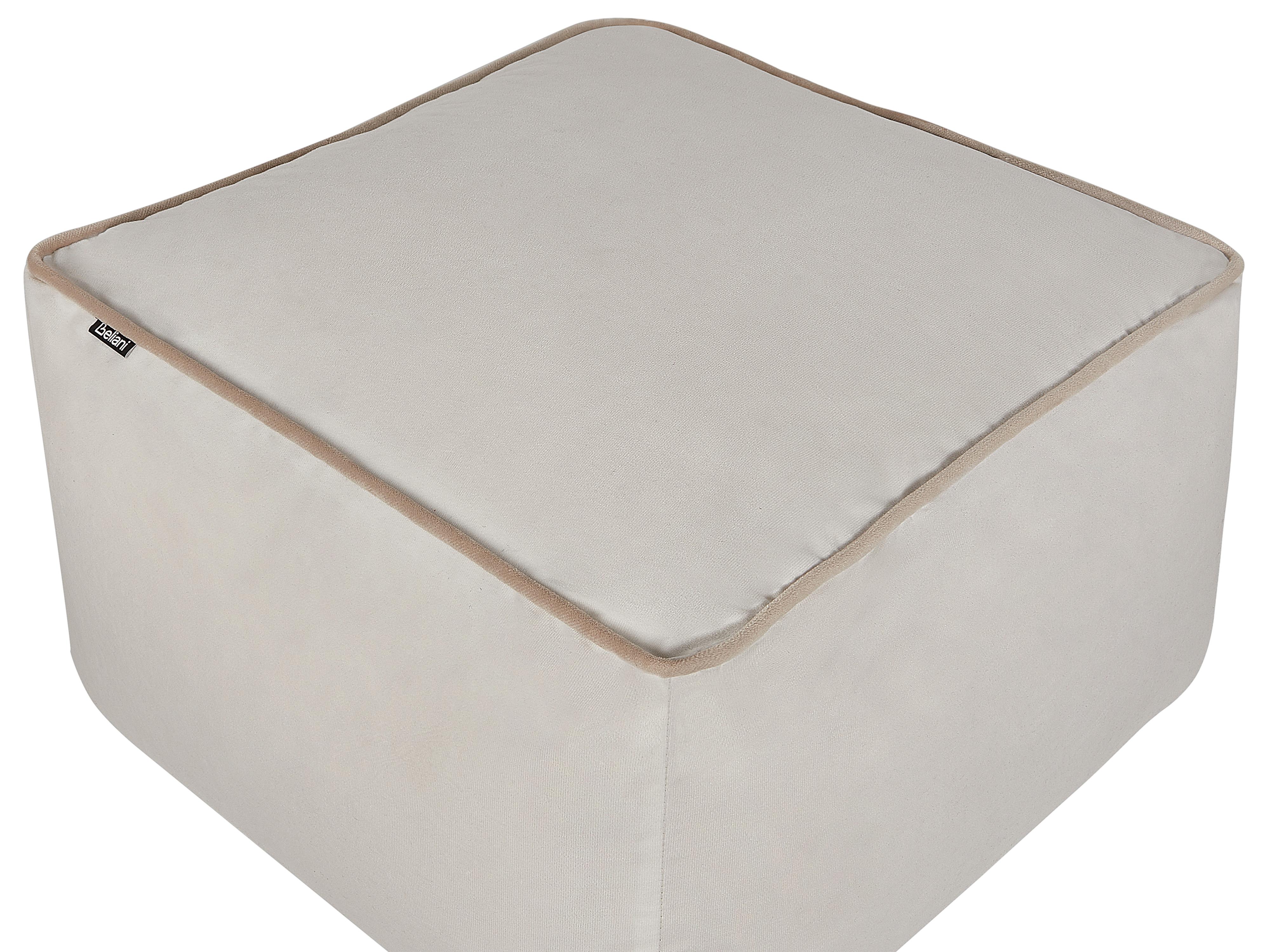 Poef DAREYN Fluweel Lichtbeige