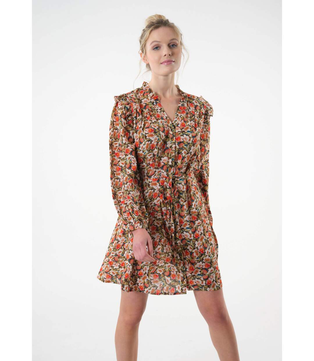 Robes courte motif fleuri KATTINA