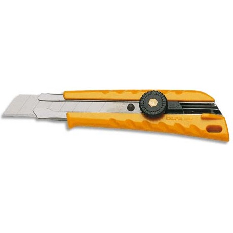 Cutter olfa l1 corps abs lame acier 18mm blocage par molette guide lame longueur 147mm