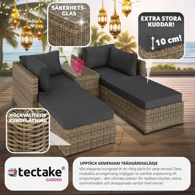 Polyrattan loungesæt med aluminiumstel San Domino