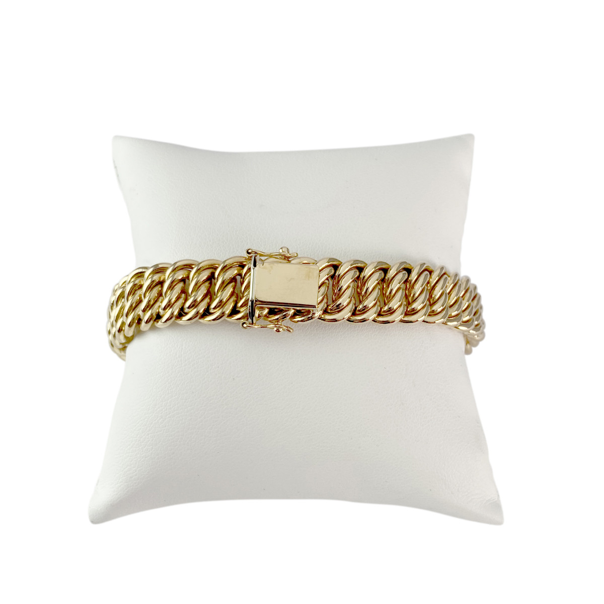 Bracelet d'occasion or 750 jaune maille américaine 19,5 cm