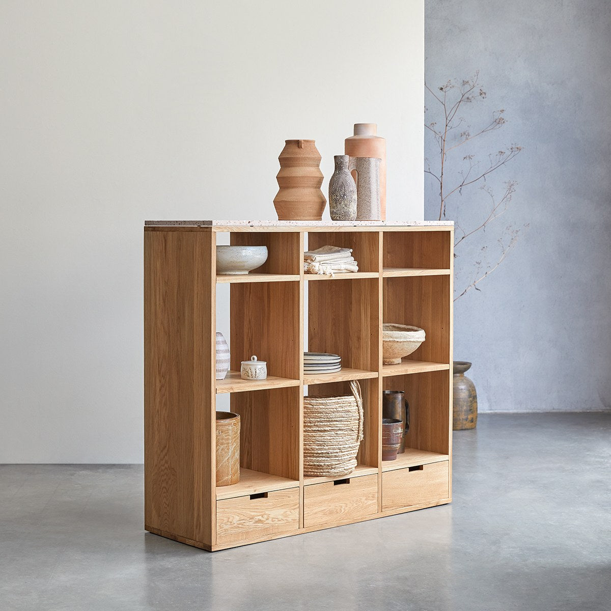 Tikamoon - Miho - Dressoir in eiken en roze premium terrazzo