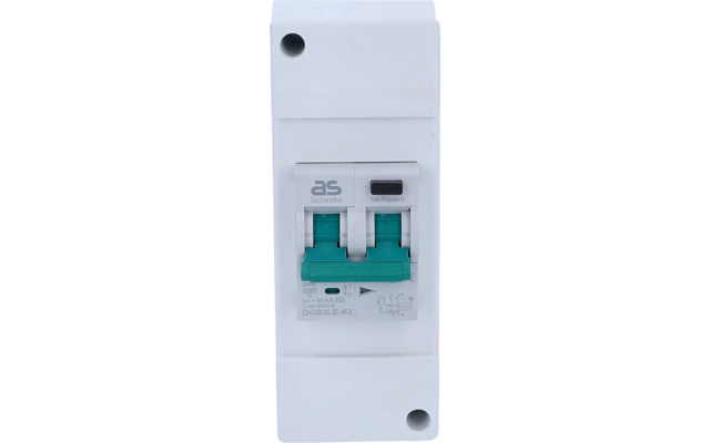 AS Schwabe Camping/Caravan Kombination FI Schutzschalter mit LS Sicherungsautomat 230 V / 16 A
