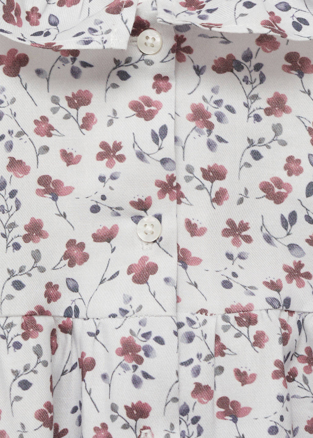Mango Kids newborn baby jurk met bloomer ecru/lichtblauw/donkerroze