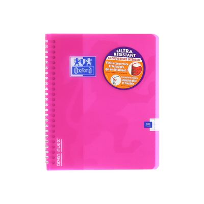 Oxford Openflex - Cahier polypro à spirale 17 x 22 cm - 180 pages - grands carreaux (Seyes) - disponible dans différentes couleurs