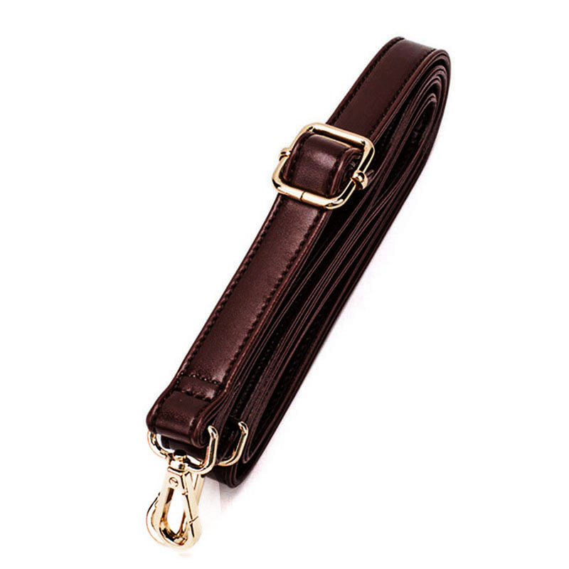 (70-130cm) Ersatz Schultergurt Handtaschen Leder Riemen - Braun / Silber