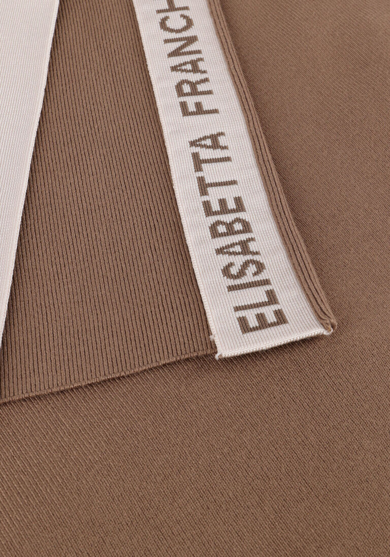 taupe elisabetta franchi midi jurk am03s61e2