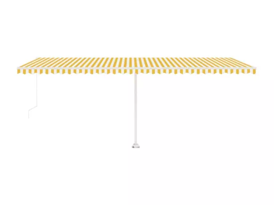 Auvent manuel rétractable sur pied 600x300 cm Jaune/Blanc