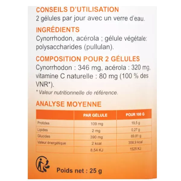 Oemine C Acérola Cynorrhodon 60 gélules