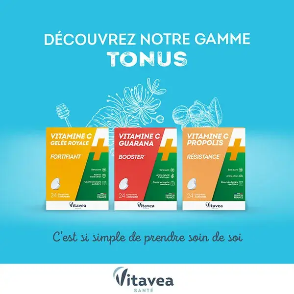 Vitavea Vitamina C + Magnésio Equilíbrio do Sistema Nervoso 24 Comprimidos Mastigáveis