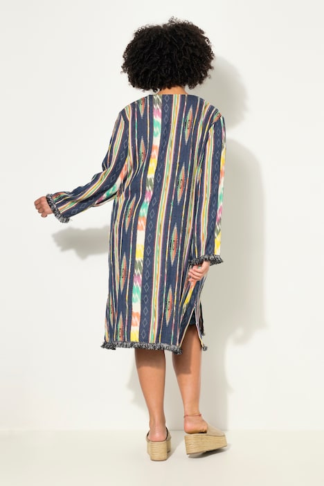 Kimono, lockere Passform, Mustermix, offene Jacke