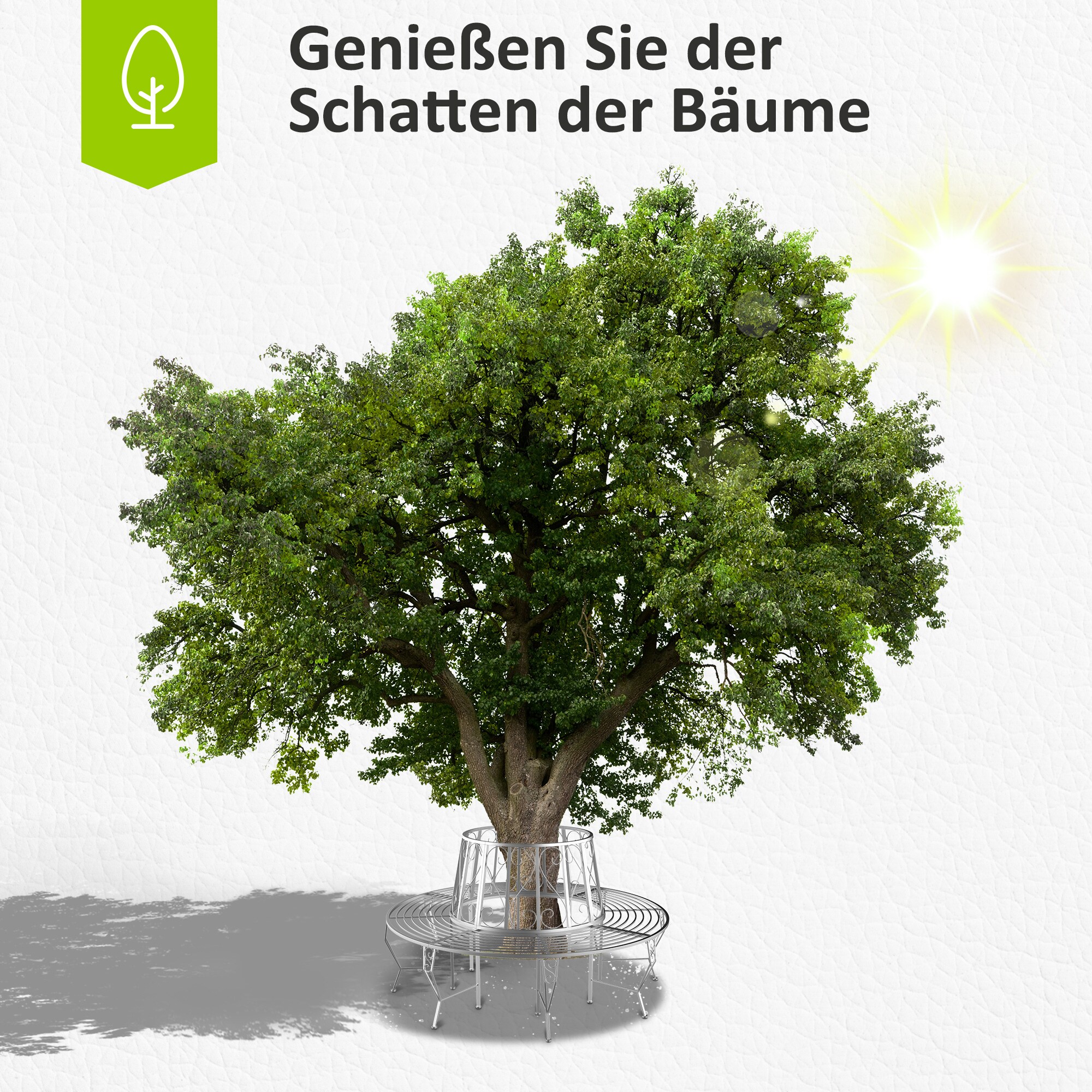 Outsunny Baumbank im geschmackvollen Design silber 160 x 90 cm (ØxH)