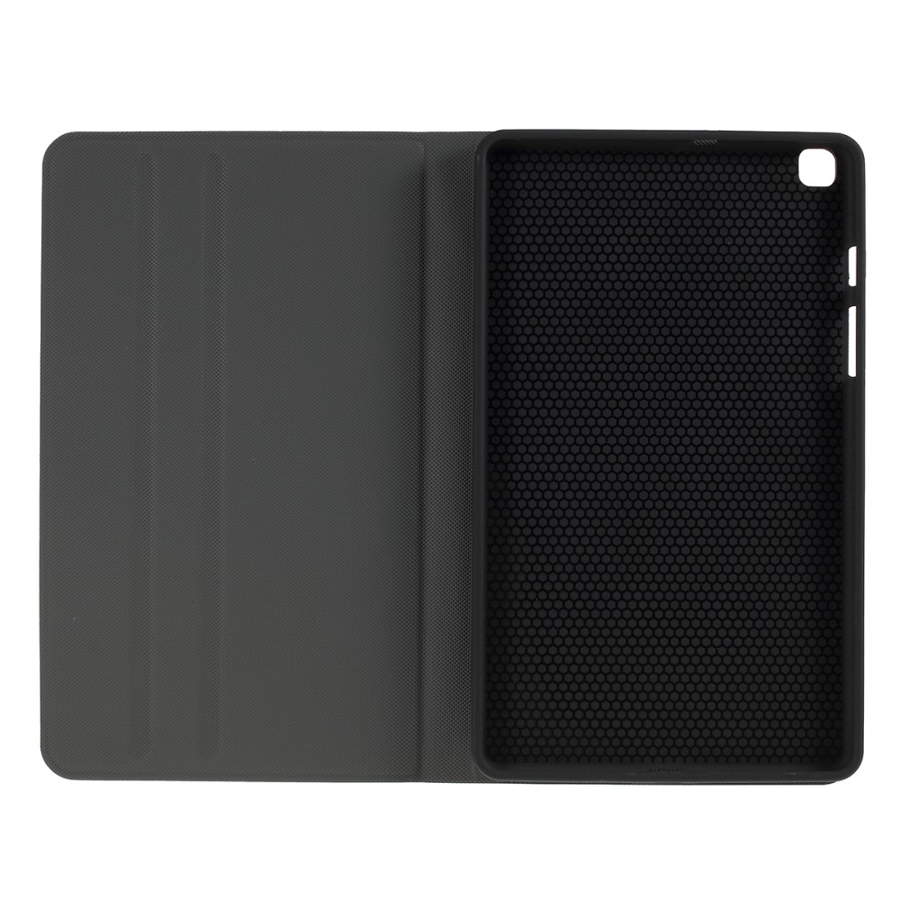 Samsung Galaxy Tab A 8.0 (2019) Leder Tasche Flip Cover Stoff Optik - Schwarz