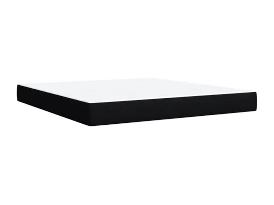 Sommier à lattes de lit avec matelas Noir 180x200 cm Tissu