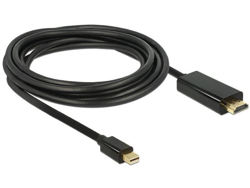 Delock Kabel Mini-DisplayPort - HDMI, 3 m Mini Displayport Stecker zu HDMI-A Stecker, schwarz