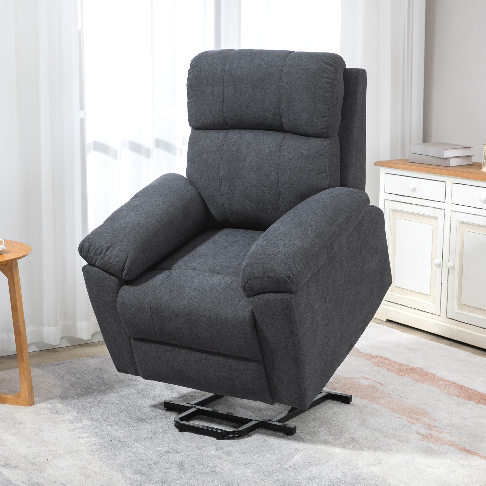 HOMCOM Relaxsessel mit Aufstehhilfenfunktion und 8 Massagemotoren grau 89L x 99B x 103H cm
