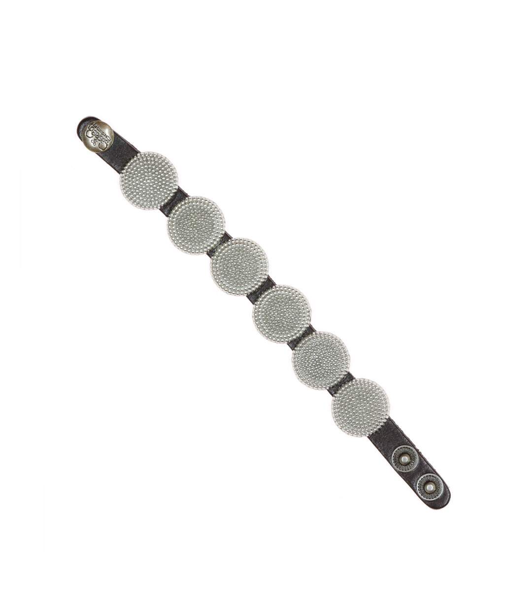 Bracelet en cuir Noir médaillons Femme Le Temps des Cerises