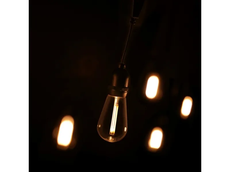Vintage Edison Smart Light Chain - Voice Controlled LED Lights for Outdoor Use