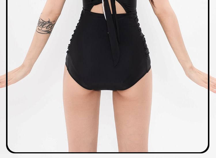 Oceanid - Off-Shoulder Effen Ruffle Badpak