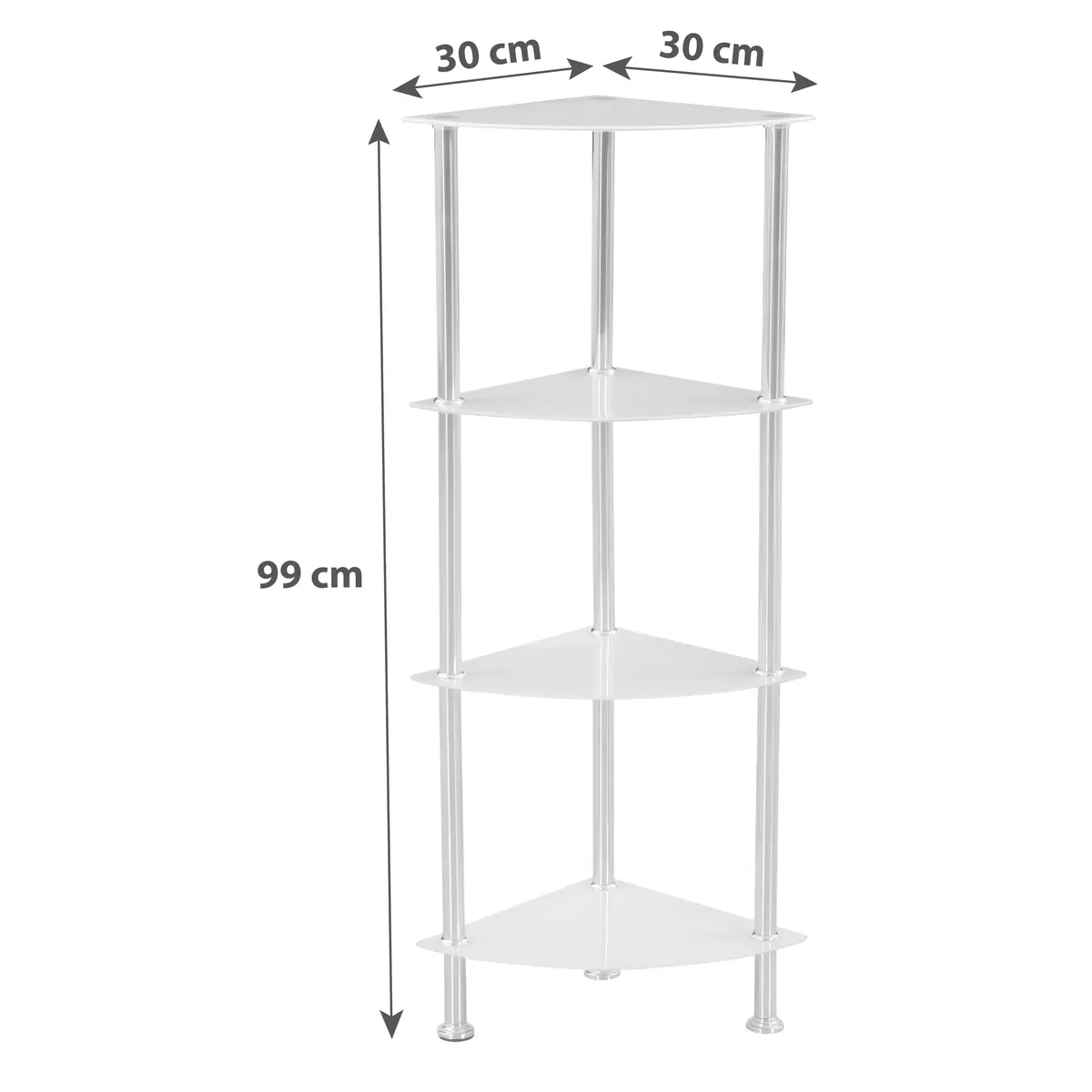 Eckregal Glare weiss,silber