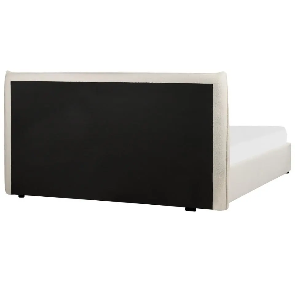 LAVAUR - Bed met opbergruimte - Off-white - 180 x 200 cm - Bouclé